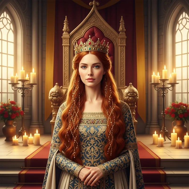 Red Hair Medieval Queen | Royalty of Elegance in Ancient Times Red Hair Medieval Queen | Royalty of Elegance in Ancient Times