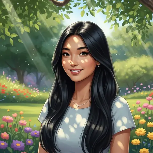 Radiant South Asian Girl in Elegant Pastel Dress | Garden Beauty