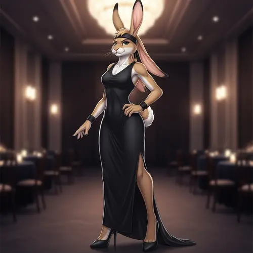 Lola Bunny Black Gala Gown & High Heels
