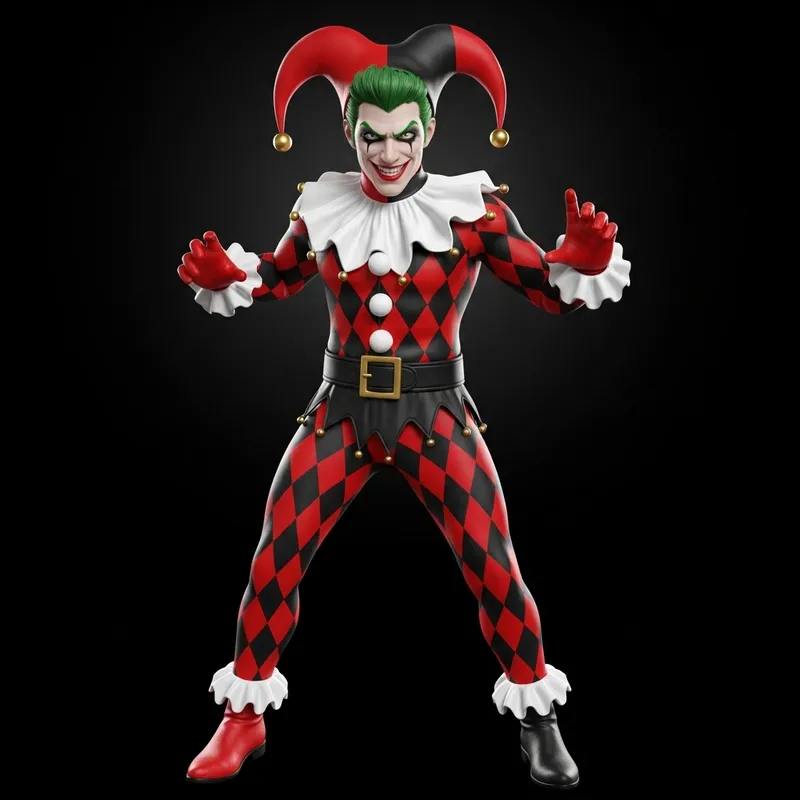 Male Harlequin Costume | Classic DC Universe Inspired Jester Attire