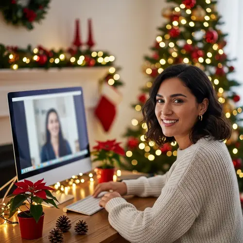 Virtual Holiday Consultation with Hispanic Female | Website Name