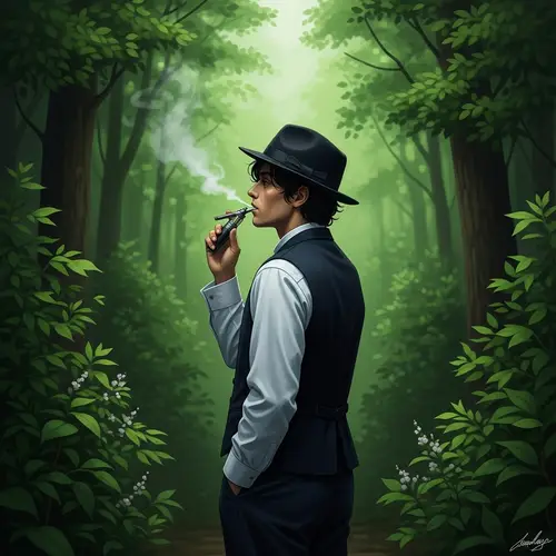 Poetic Reflections in a Lush Green Forest