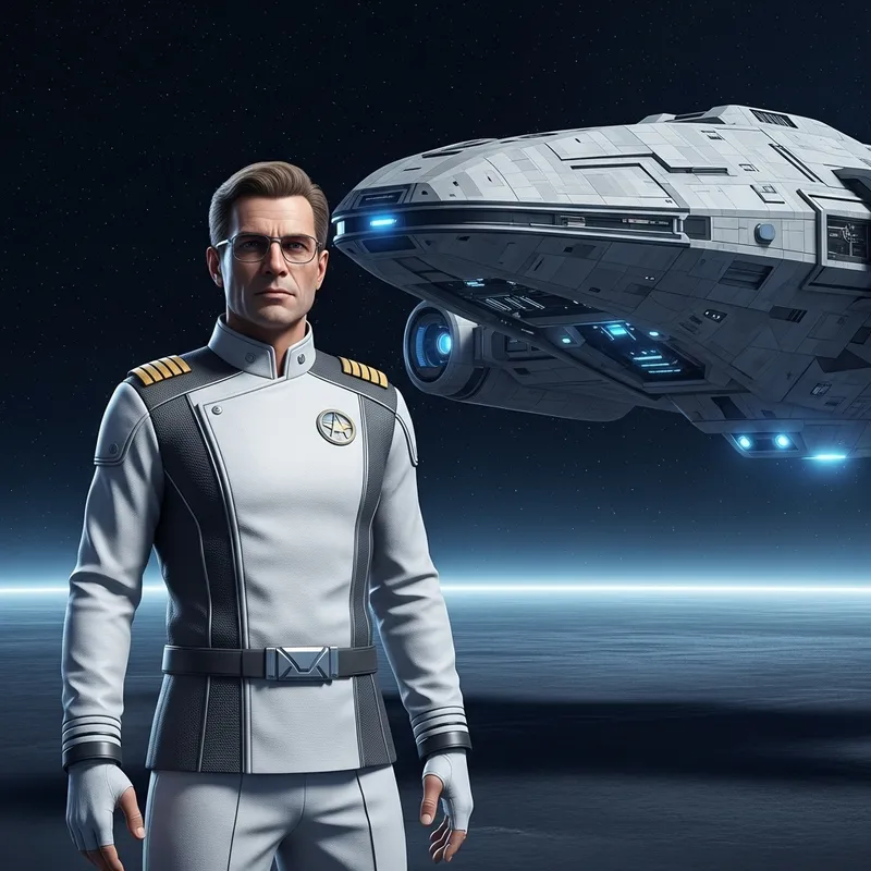White Futuristic Starship Captain | Space Explorer