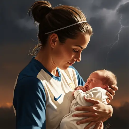 Emma Lundh Soccer Player Newborn Baby Digital Painting