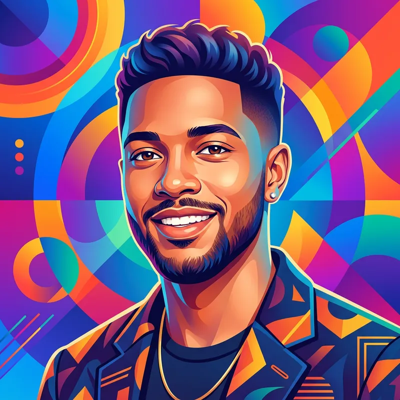 Stylized Digital Portrait of a Man in Modern Art