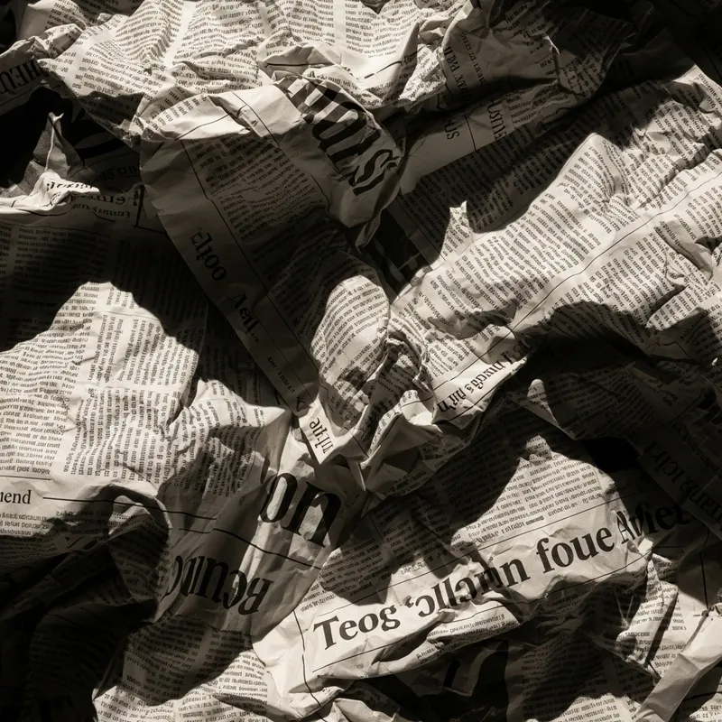 Crumpled Newspaper Background Texture