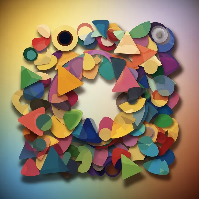 Persahabatan in Abstract: Colorful Geometric Shapes Symbolizing Mutual Support