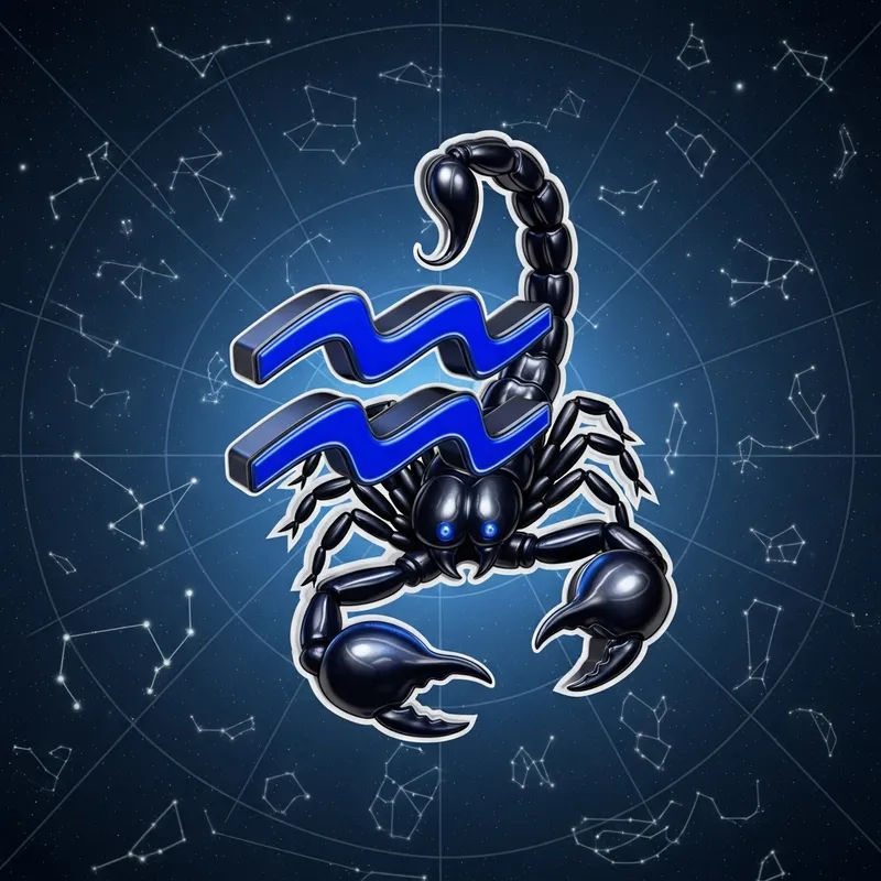 Realistic Aquarius Zodiac Symbol: Scorpion Design