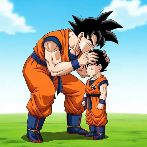 Son Goku Kissing Son Gohan - Heartfelt Moment Animated