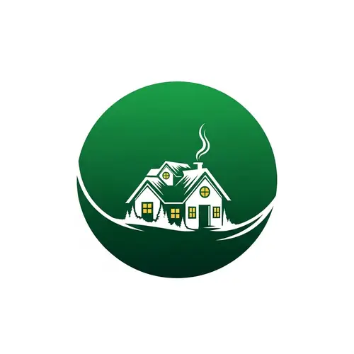 Cozy House Logo in Green Circle | Home & Nature Design