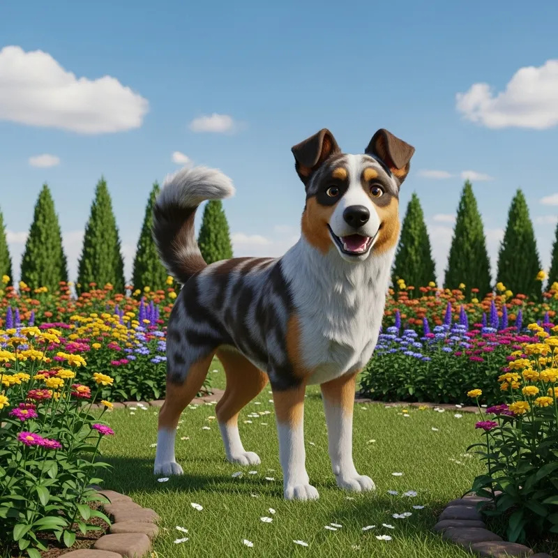 Beautiful Dog in Blissful Garden Setting