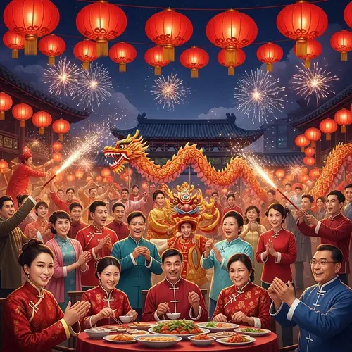 Celebrate Chinese New Year with Colorful Decorations & Festivities