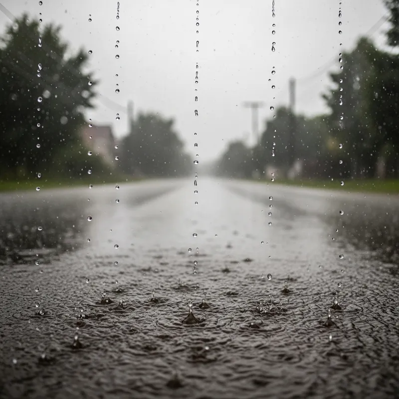 Moody Rainfall: From Sky to Road Scene Moody Rainfall: From Sky to Road Scene