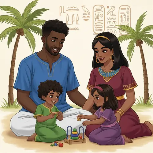 Heartwarming Egyptian Family Enjoying Time Outdoors