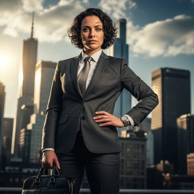 Powerful Woman Standing Confidently | Professional Business Attire