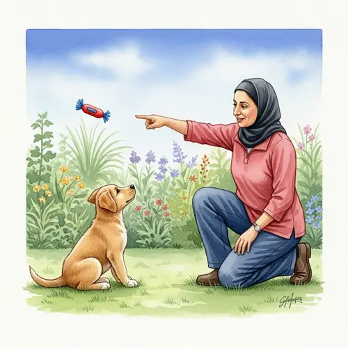 Educating a Puppy in Watercolor Art | Trainer with Puppy