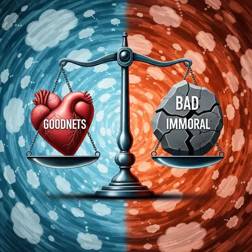 Ethical Dilemma Symbol: Heart vs. Cracked Stone | Swirling Thoughts