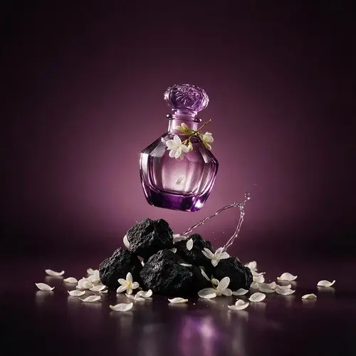 Luxury Violet Perfume Bottle Mockup Showcase