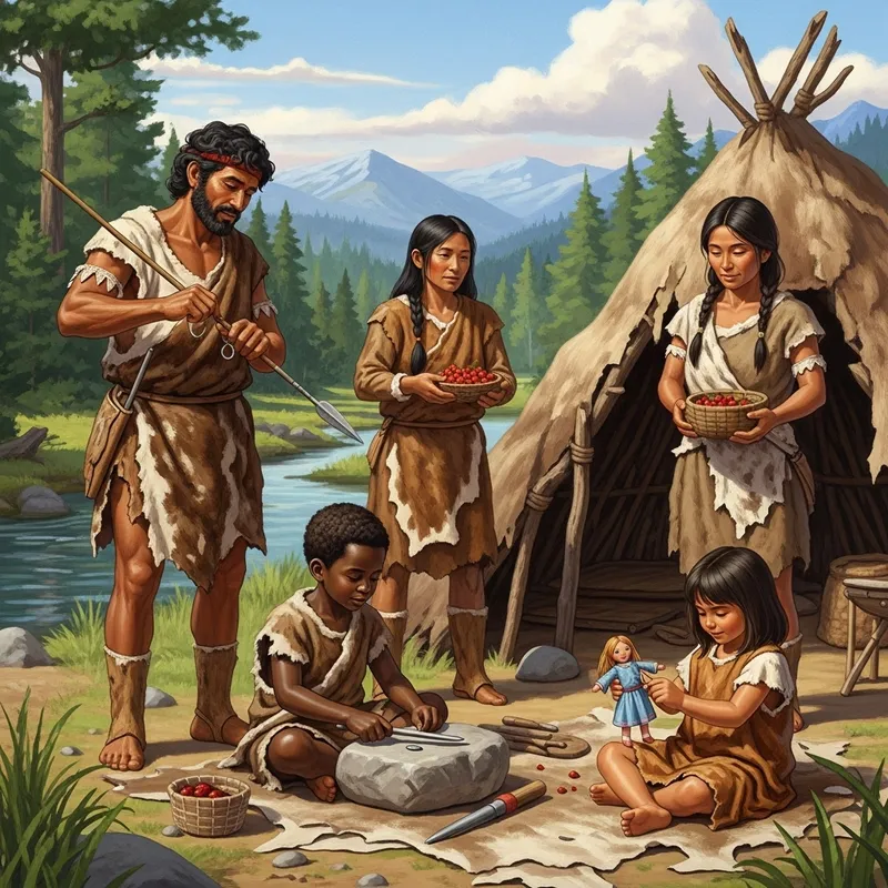 Hunter-Gatherer Family 10,000 Years Ago
