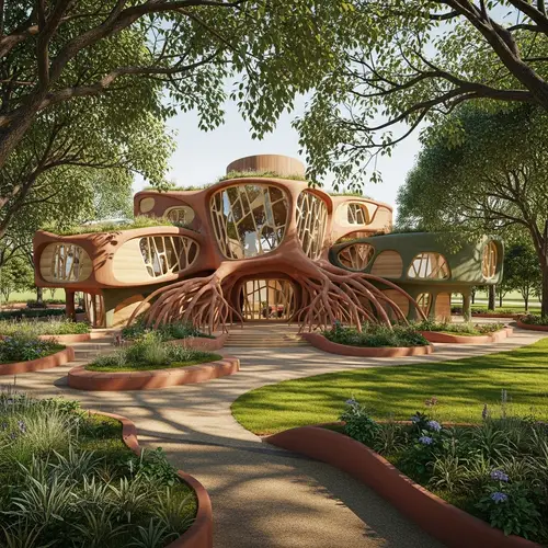 Cultural Centre Concept Inspired by Plant Roots