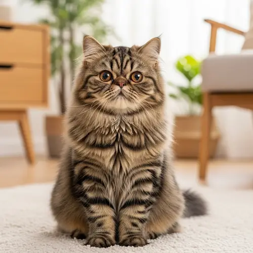 Brown Striped Persian Cat - Cute Feline Companion