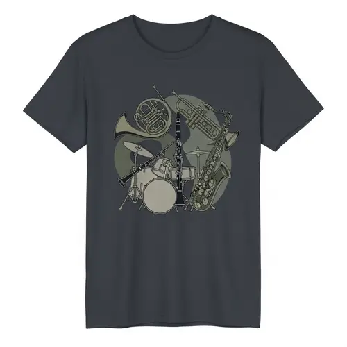 Youth Band T-Shirt Design with Musical Instruments