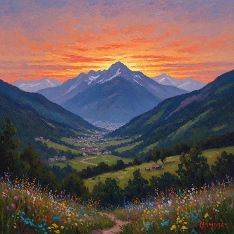 Impressionistic Mountain Landscape | Painter's Vision