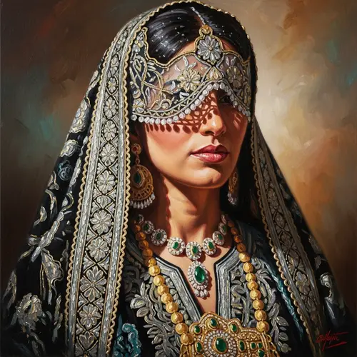 Qatari Woman Traditional Dress Portrait | Culture & Heritage