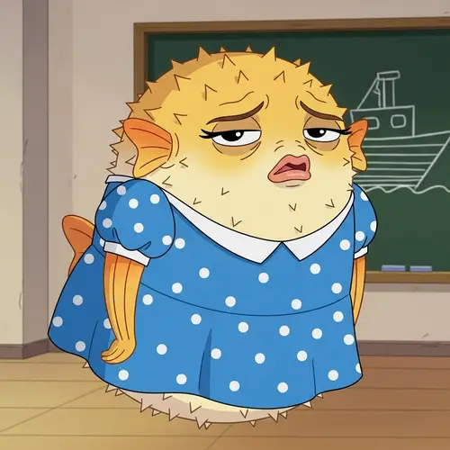 Mrs Puff: Anthropomorphic Blowfish Boating School Teacher
