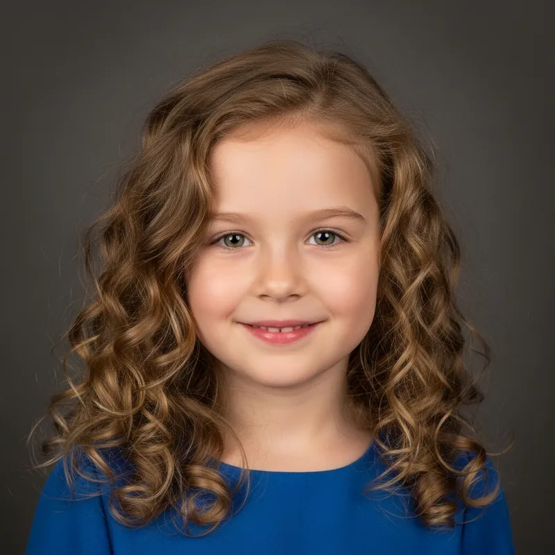 Captivating Smiling Girl with Curly Hair