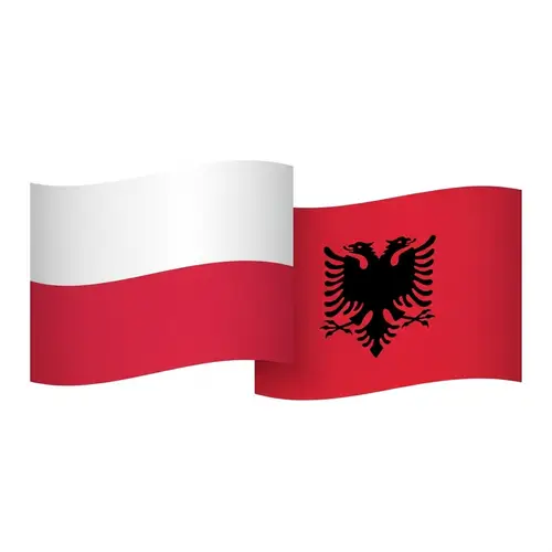 Polish and Albanian Flags: Side by Side Illustration