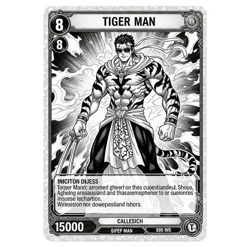 Tiger Man Manga Character - Exclusive Trading Card Art Tiger Man Manga Character - Exclusive Trading Card Art