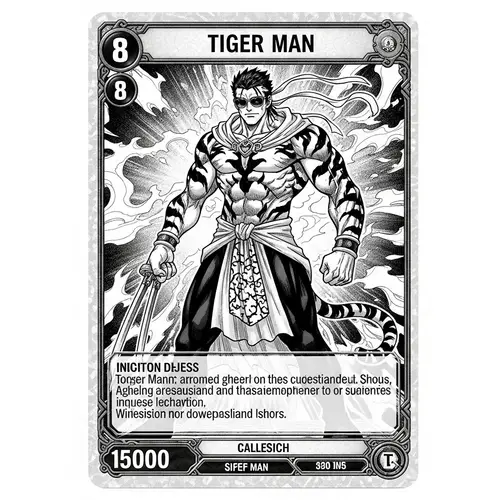 Tiger Man Manga Character - Exclusive Trading Card Art