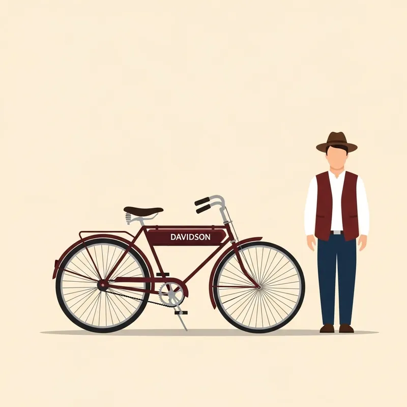 Charming Davidson Bicycle Illustration