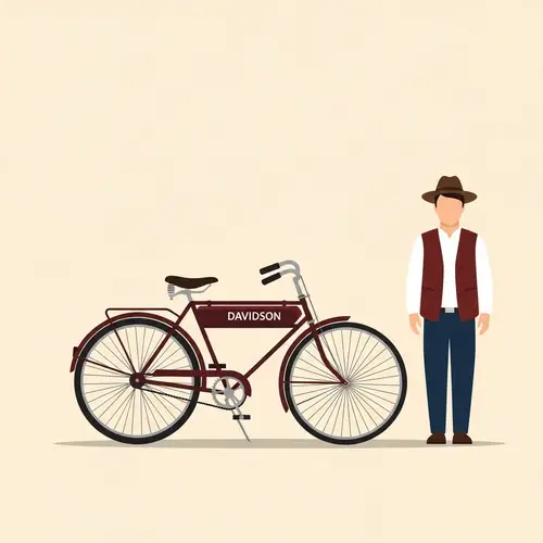 Charming Davidson Bicycle Illustration