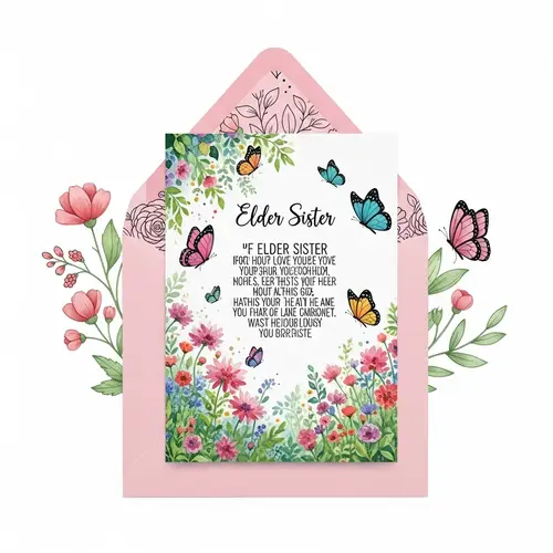 Beautiful Watercolor Birthday Card for Elder Sister