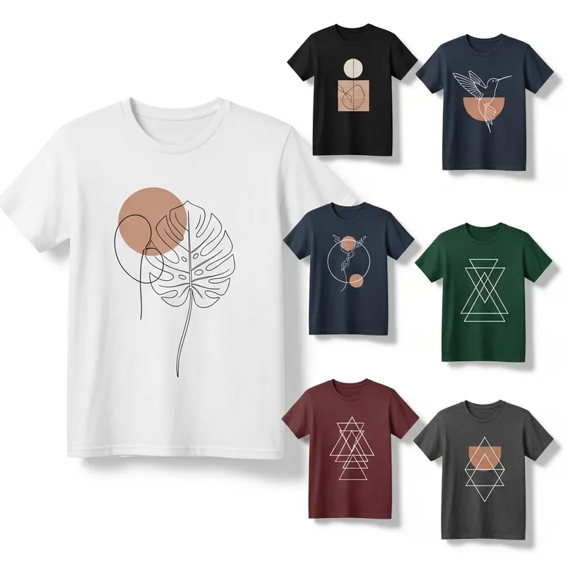 Minimalist Single Color T-Shirt Designs