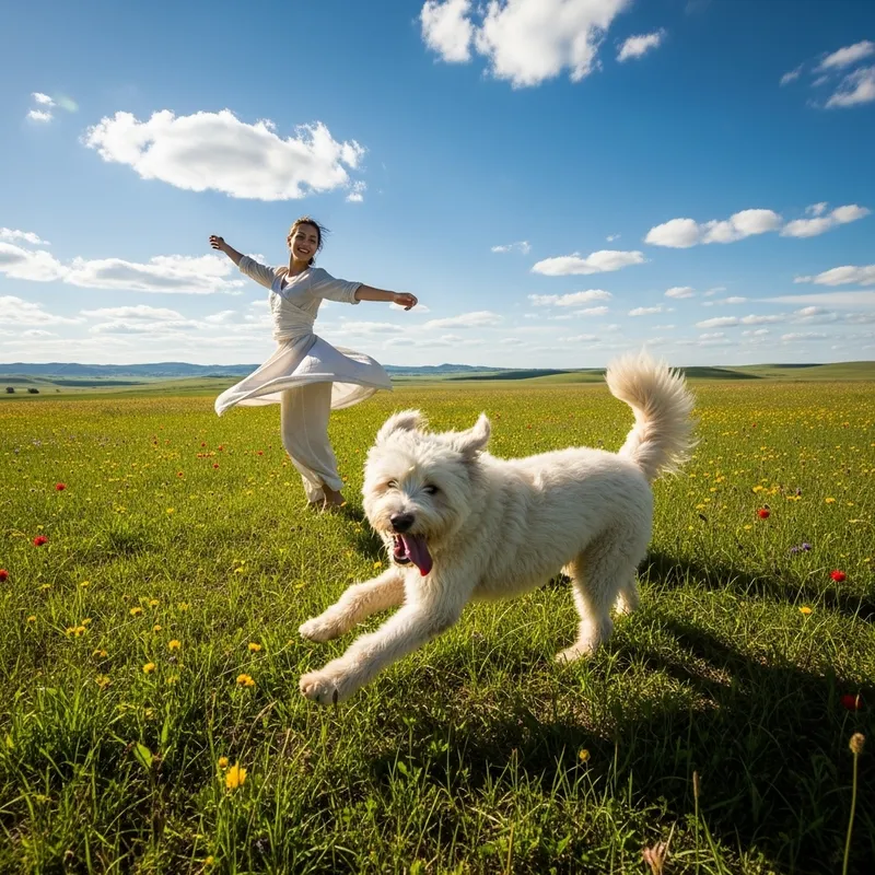 Dancing in the Fields with Belyash: A Joyful Scene