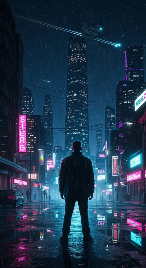 Futuristic Cityscape with Retro Aesthetic | Volume 1