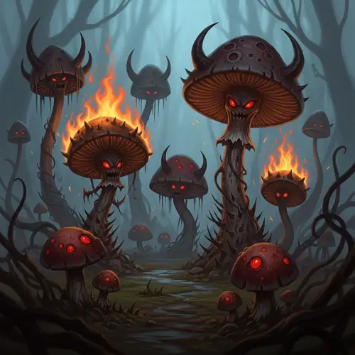 Demonic Mushrooms: A Fantastical Transformation