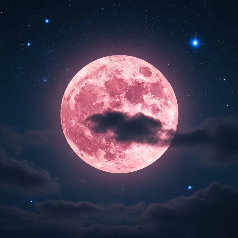 Pink Moon - Enigmatic Pink Lunar Display