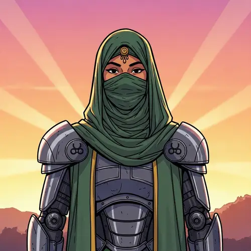 Beautiful South Asian Woman in Majestic Robe Armor | Sunset Anime Art