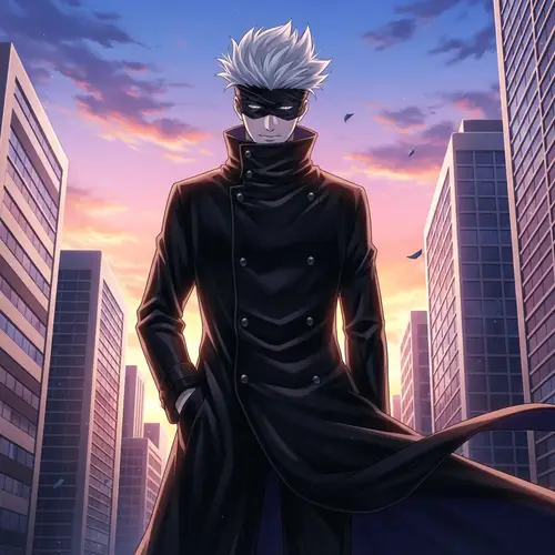 Mysterious & Alluring Gojo in Enigmatic Urban Setting