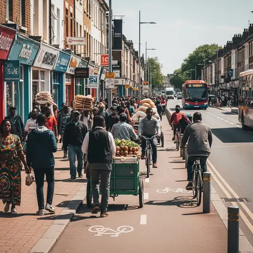 Vibrant African Urban Street Scene | Community & Commerce Exploration