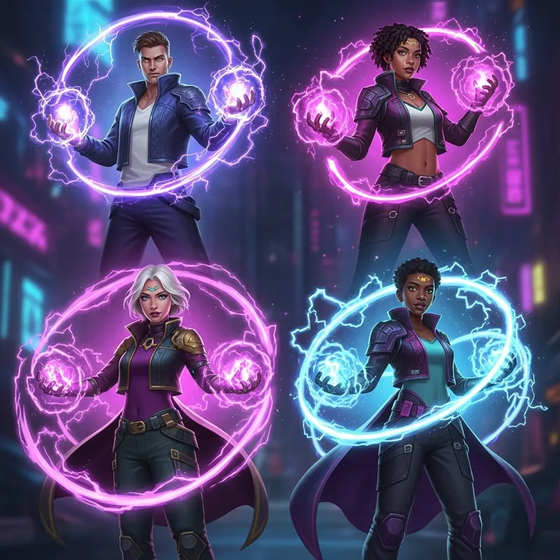 Electric Magicians - Dynamic Duo in Neon Colors