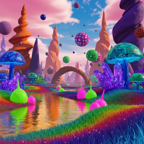 Surreal Landscape Art: Shapes and Colors Without Faces