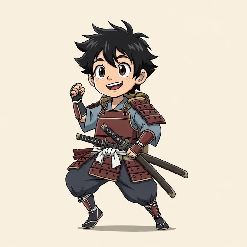 Yamato: Cheerful Young Samurai Boy Character Design