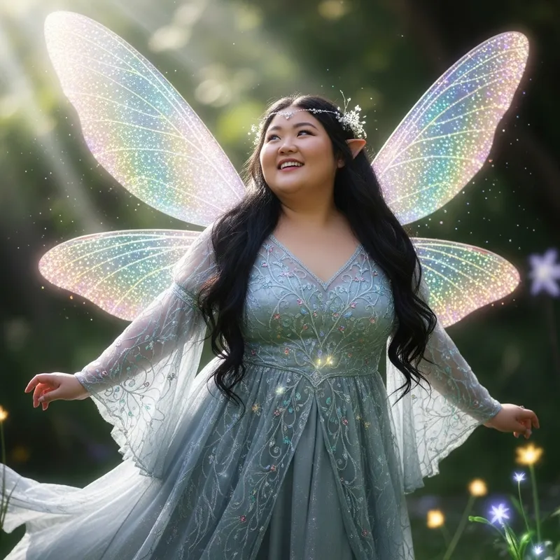 Asian Long-Haired Chubbygirl Fairy Elf | Enchanting Plump Sprite