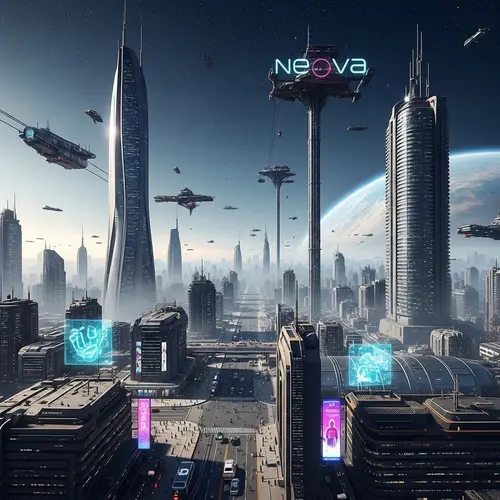 Explore NeoNova Cityscape: A Metropolis on Nova Prime