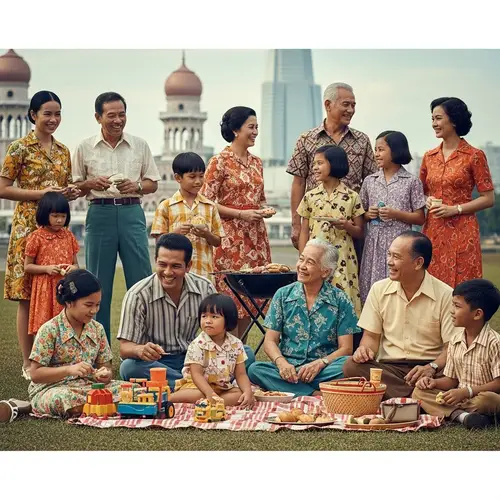 1970s Retro Vibe: Malaysian People in Leisurely Activities